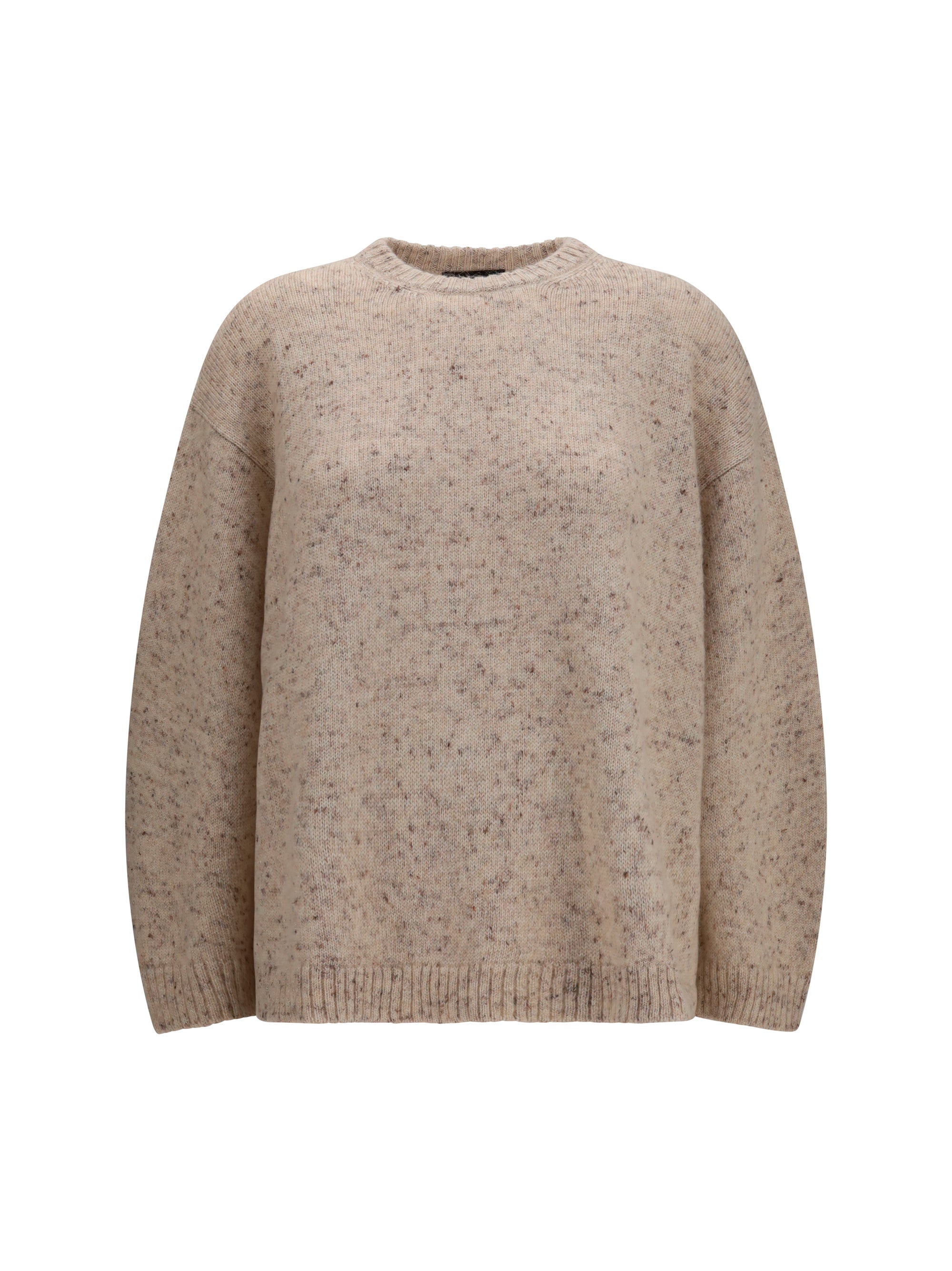 Fabiana Filippi Bouclé Yarn with Lurex Sweater — Beige