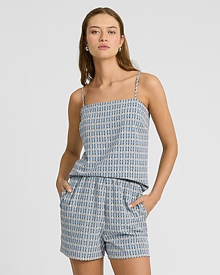 Express Women's High Waisted Printed Pull On Shorts in Multi