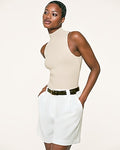 Express Women's High Waisted Relaxed Shorts in White 0