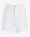Express Women's Curvy Conscious Edit Mid Rise Boyfriend Jean Shorts in White