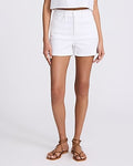 Express Women's High Waisted 3" Inseam Mom Jean Shorts in White