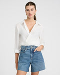 Express Women's High Waisted A-Line 5" Inseam Mom Jean Shorts in Medium Wash