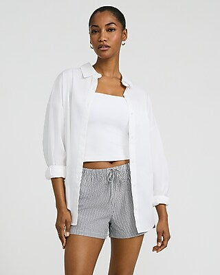 Express Women's in Striped Drawstring Pull On Shorts