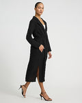 Express Women's Lightweight Belted Midi Trench Coat in Black Small