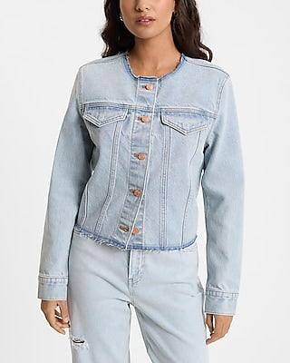 Express Women's Denim Lady Jacket in Light Wash