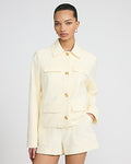Express Women's Cotton Collared Utility Jacket in White