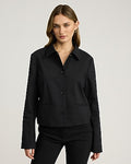 Express Women's Stretch Cotton Collared Jacket in Black Small