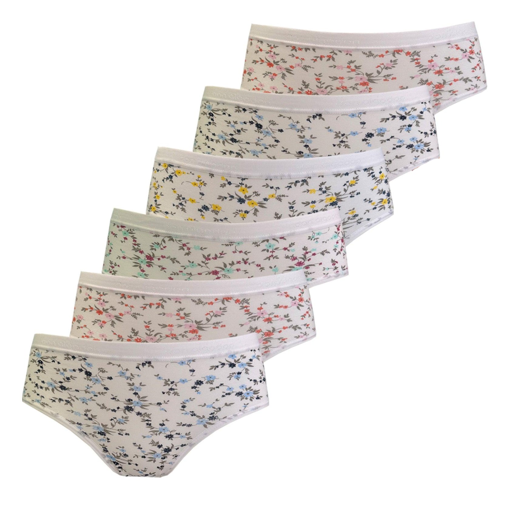 Don Algodon Kids | Pack de 6 Braguitas Estampadas con Flores Para Niña | Transpirables