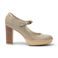 Bottega Veneta Patent Leather Platform Heel — Beige