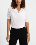 Express Women's Cowl Neck Short Sleeve T-Shirt in White Small