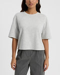 Express Women's Short Sleeve Sweatshirt Tee in Silver Heather Gray