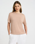 Express Women's Skimming Short Sleeve Pocket T-Shirt in Taupe