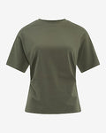 Express Women's Stretch Cotton Short Sleeve Ruched Waist T-Shirt in Green Small