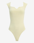 Express Women's Body Contour High Compression Notch Cap Sleeve Bodysuit in Yellow Small