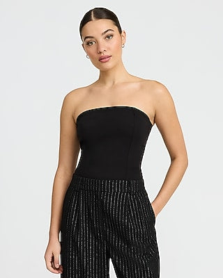 Express Women's Crepe Tube Top in Pitch Black