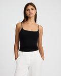 Express Women's The New Modern Length Supersoft Bra Cami With Cups in Black Small