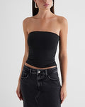 Express Women's Body Contour High Compression Tube Top in Black Small