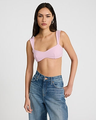 Express Women's Scoop Neck Bandeau Tank Top in Pink Small
