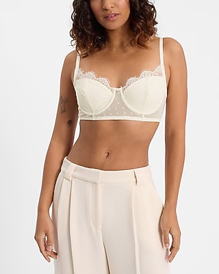 Express Women's Lace Bustier Bralette in Ivory