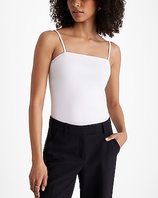 Express Women's Body Contour High Compression Detachable Strap Bodysuit in White