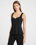 Express Women's Signature Ponte Sweetheart Peplum Tank Top in Pitch Black
