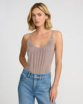 Express Women's Mesh Ruched Cami Bodysuit in Brown Small