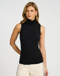 Express Women's Supersoft Fitted Mock Neck Tank Top in Black Small