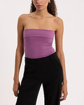 Express Women's Fold Over Tube Top in Purple Small