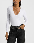 Express Women's Body Contour High Compression Seamed Bust Bodysuit in White