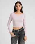 Express Women's Supersoft Fitted Boat Neck Baby T-Shirt in Lavendar Mist