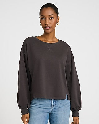 Express Women's Crew Neck Sweatshirt in Heather Gray