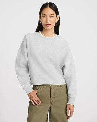 Express Women's Crew Neck Boyfriend Sweatshirt in Gray Small