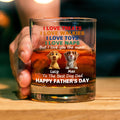 Vaso de whisky personalizado Feliz Día del Padre con nombre y 1-4 Perros Decoración de la cocina del hogar Regalo de cumpleaños del Día del Padre para dueños de perros Amantes del vino