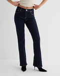 Express Women's Mid Rise Rinse Bootcut Jeans in Dark Wash