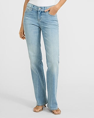 Express Women's Low Rise Bootcut Jeans in Light Wash