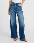 Express Women's Low Slung Baggy Jeans in Medium Wash