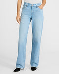 Express Women's Low Rise Relaxed Straight Jeans in Light Wash
