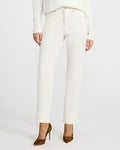 Express Women's High Waisted Cuffed Straight Ankle Jeans in Ivory