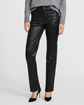 Express Women's High Waisted Coated Straight Jeans in Black, size: 0