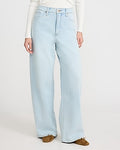 Express Women's Low Slung Light Wash Baggy Jeans in Blue, size: 0