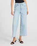 Express Women's High Waisted Light Wash Wide Leg Palazzo Ankle Jeans in Medium Wash