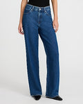 Express Women's High Waisted Wide Leg Palazzo Jeans in Dark Wash