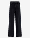 Express Women's High Waisted Black Wide Leg Palazzo Jeans in Pitch Black