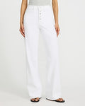 Express Women's High Waisted Tall Hem Wide Leg Palazzo Jeans in White