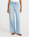 Express Women's High Waisted Light Wash Wide Leg Palazzo Ankle Jeans in Blue, size: 0