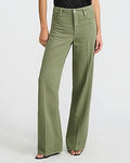 Express Women's High Waisted Olive Wide Leg Palazzo Jeans in Green, size: 0