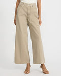 Express Women's High Waisted Wide Leg Palazzo Ankle Jeans in Khaki