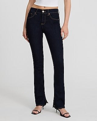 Express Women's Mid Rise Rinse Skyscraper Jeans in Blue, size: 0