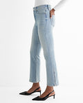 Express Women's High Waisted Slit Hem Cropped Flare Jeans in Light Wash