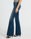 Express Women's Mid Rise Curvy FlexX '70S Flare Jeans in Dark Wash